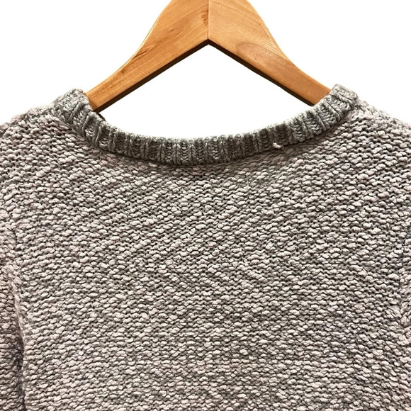Loft Women's Size S Light Gray Sweater Long Sleeves  Cotton Blend With Some Wool - Picture 7 of 11
